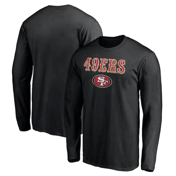 Men's Black San Francisco 49ers Team Lockup Long Sleeve T-Shirt