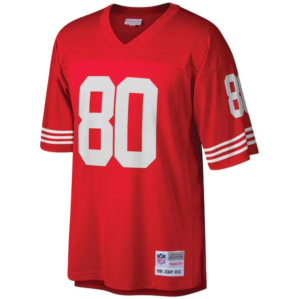 Men's Mitchell & Ness Jerry Rice Scarlet San Francisco 49ers Big & Tall 1990 Retired Player Replica Jersey 3 Men's Mitchell & Ness Jerry Rice Scarlet San Francisco 49ers Big & Tall 1990 Retired Player Replica Jersey