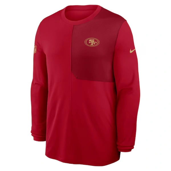 Men's Nike Scarlet San Francisco 49ers Sideline Coach UV Dri-FIT Long Sleeve Shirt