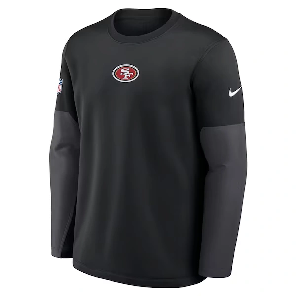 Men's Nike Black San Francisco 49ers Sideline Coach Therma-FIT Long Sleeve T-Shirt