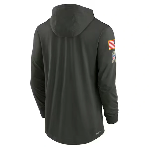 Men's Nike Forest Green San Francisco 49ers 2025 Salute to Service Sideline Dri-FIT Lightweight Hooded Pullover