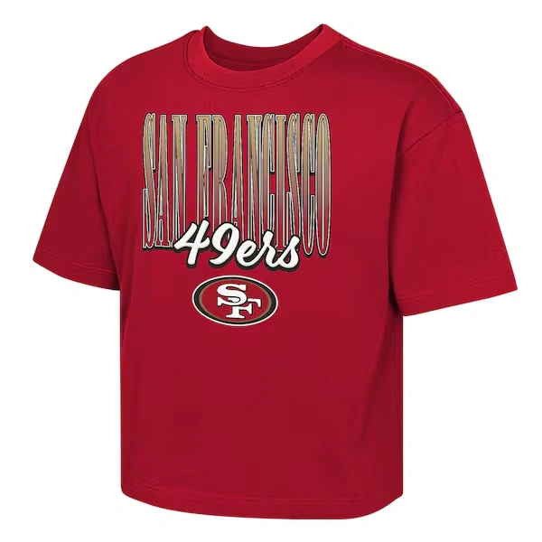Girls Youth Outerstuff  Scarlet San Francisco 49ers Big City Boxy T-Shirt