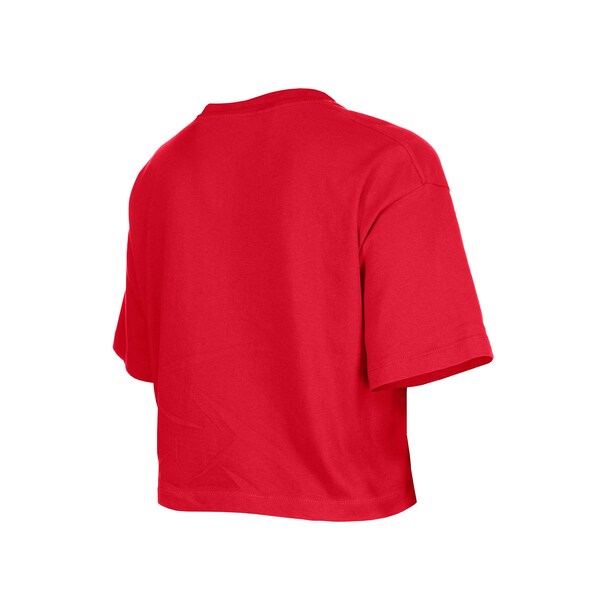 Girl's New Era Scarlet San Francisco 49ers Flip Sequin Boxy T-Shirt