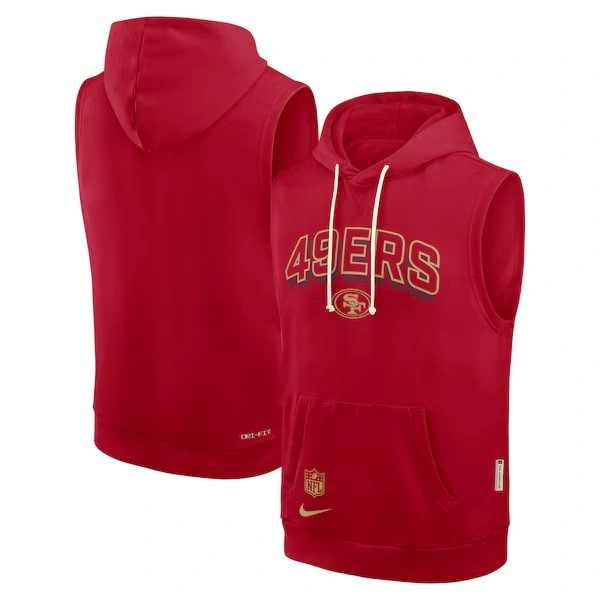 Men's Nike Scarlet San Francisco 49ers Sideline Standard Issue Dri-FIT Sleeveless Hoodie