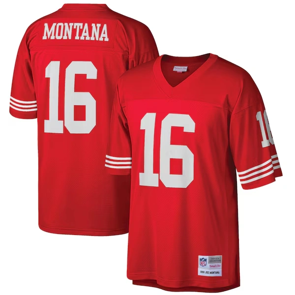 Men's Mitchell & Ness Joe Montana Scarlet San Francisco 49ers Big & Tall 1990 Retired Player Replica Jersey