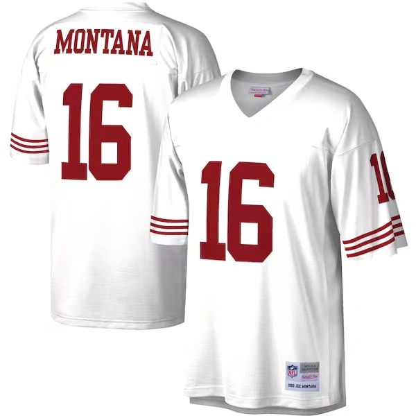 Men's Mitchell & Ness Joe Montana White San Francisco 49ers 1990 Legacy Replica Jersey