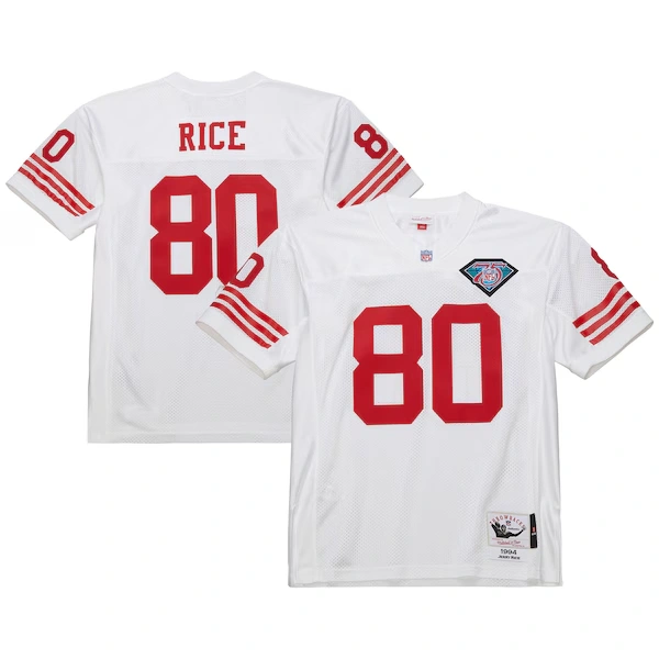 Men's Mitchell & Ness Jerry Rice White San Francisco 49ers 1994 Authentic Throwback Retired Player Jersey