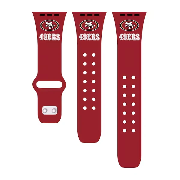 Scarlet San Francisco 49ers Silicone Apple Watch Band