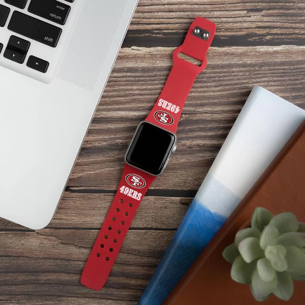 Scarlet San Francisco 49ers Silicone Apple Watch Band