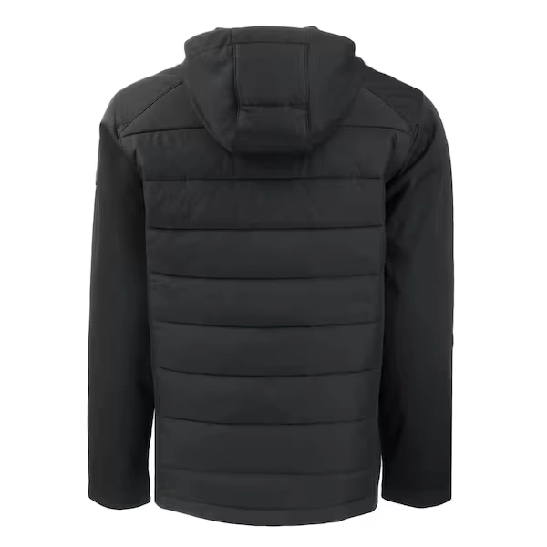Men's Cutter & Buck Black San Francisco 49ers  Evoke PrimaLoft Hybrid Eco Softshell Recycled Full-Zip Hooded Jacket