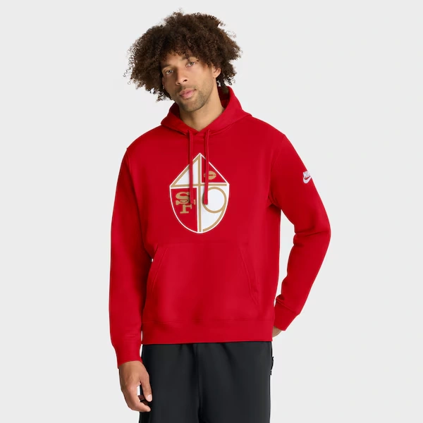 Men's Nike Scarlet San Francisco 49ers Club Fleece Pullover Hoodie