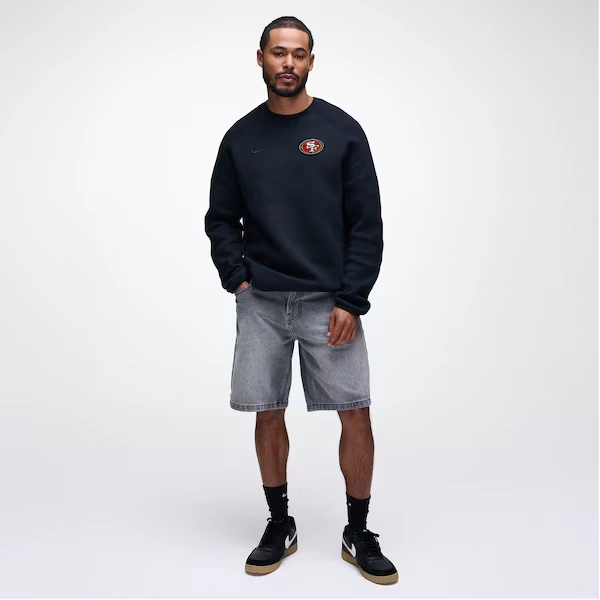 Men's Nike Black San Francisco 49ers Tech Fleece Raglan Sweatshirt