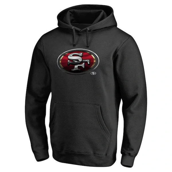 Men's Black San Francisco 49ers Personalized Midnight Mascot Pullover Hoodie