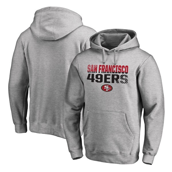 Men's Ash San Francisco 49ers Iconic Collection Fade Out Pullover Hoodie