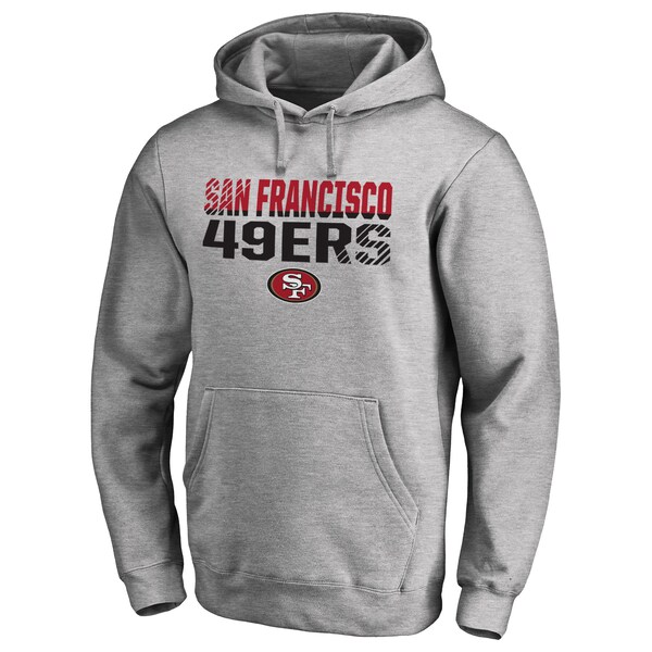 Men's Ash San Francisco 49ers Iconic Collection Fade Out Pullover Hoodie