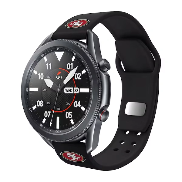Black San Francisco 49ers 20mm Samsung Compatible Watch Band