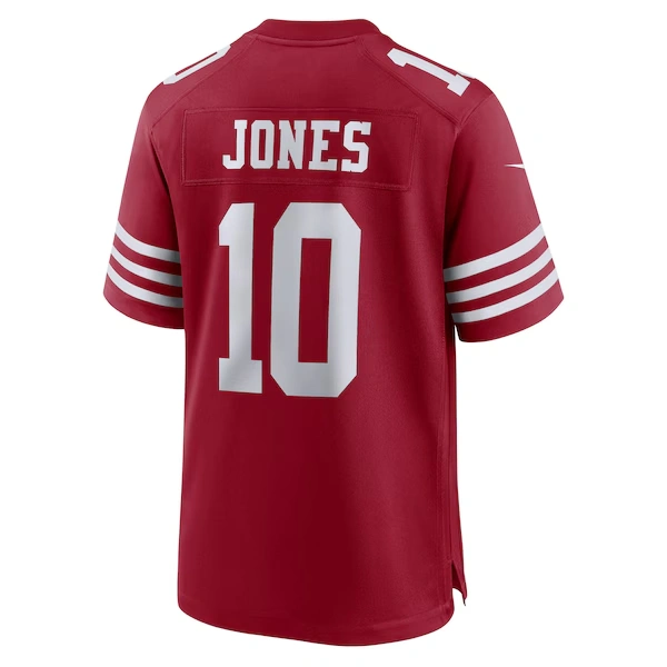 Men's Nike Mac Jones  Scarlet San Francisco 49ers Team Game Jersey
