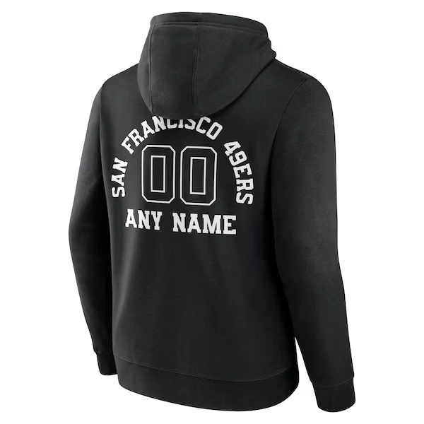 Men's Black San Francisco 49ers Personalized Name & Number Pullover Hoodie