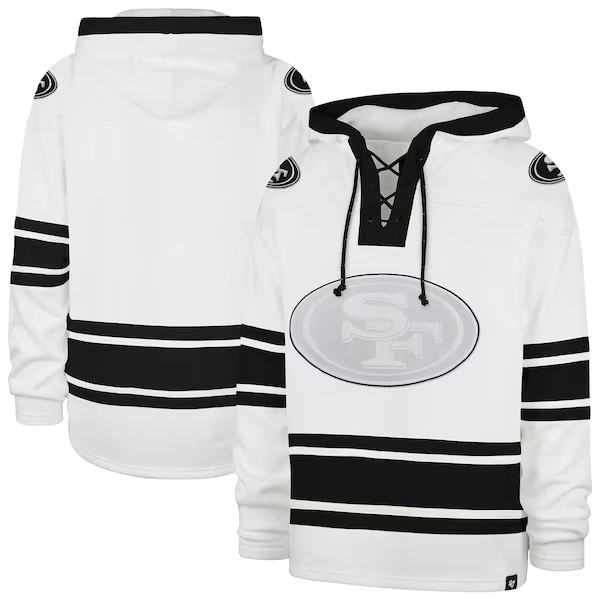 Men's '47 White San Francisco 49ers After Image Superior Lacer with Hood