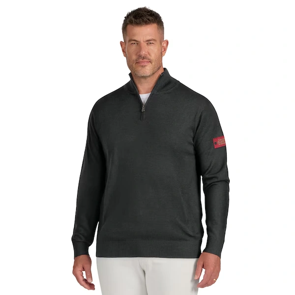 Men's J. Palmer Black San Francisco 49ers Franchise Quarter-Zip Sweater