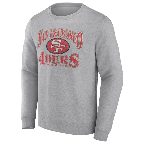 Men's Fanatics Heathered Charcoal San Francisco 49ers Playability Pullover Sweatshirt