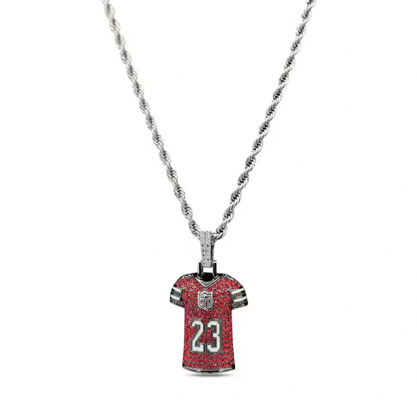 GLD San Francisco 49ers 14K White Gold Jersey Logo Pendant & 20\" Rope Chain