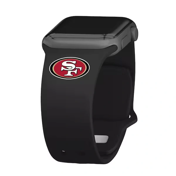 Black San Francisco 49ers Logo Silicone Apple Watch Band