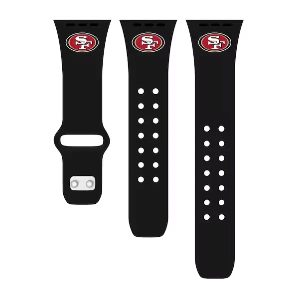 Black San Francisco 49ers Logo Silicone Apple Watch Band