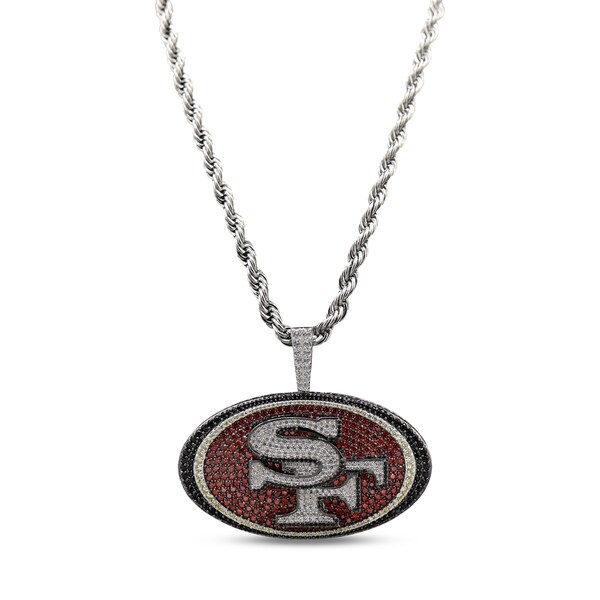 GLD San Francisco 49ers 14K White Gold Logo Pendant & 20\" Rope Chain