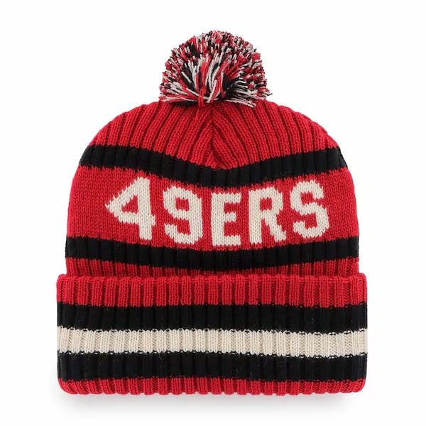 Men's '47  Scarlet San Francisco 49ers Bering Cuffed Knit Hat with Pom