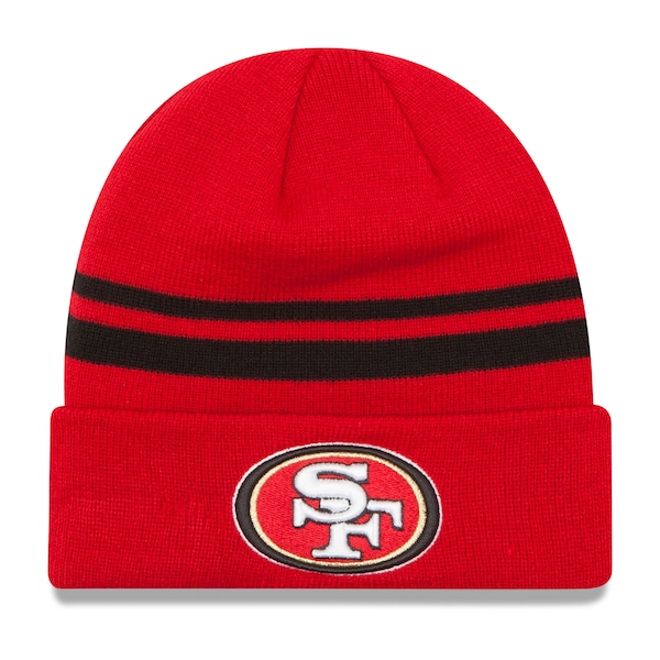 Men's New Era Scarlet San Francisco 49ers Team Logo Cuffed Knit Hat