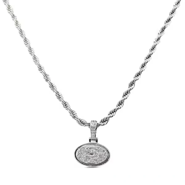 GLD San Francisco 49ers 14K White Gold Logo Pendant & 20\" Rope Chain