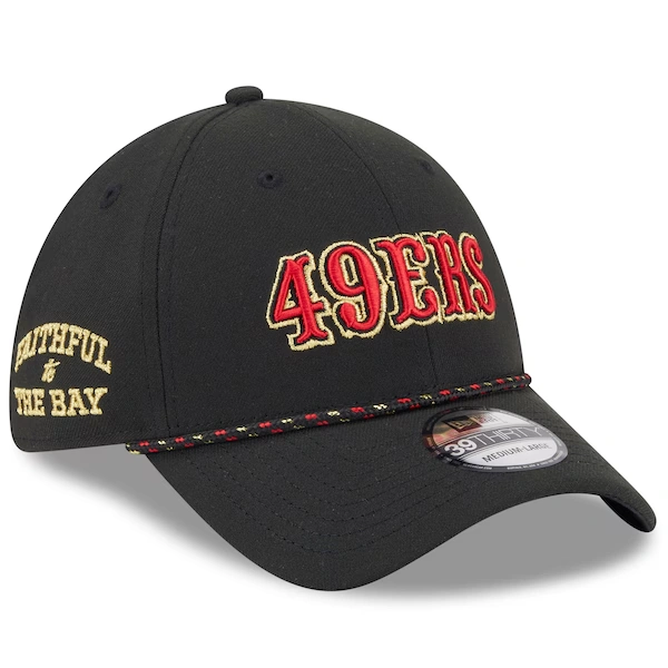 Men's New Era  Black San Francisco 49ers 2025 Rivalries Collection Sideline 39THIRTY Flex Hat