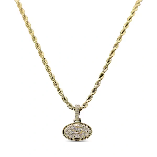 GLD San Francisco 49ers 18K Yellow Gold Logo Pendant & 20\" Rope Chain