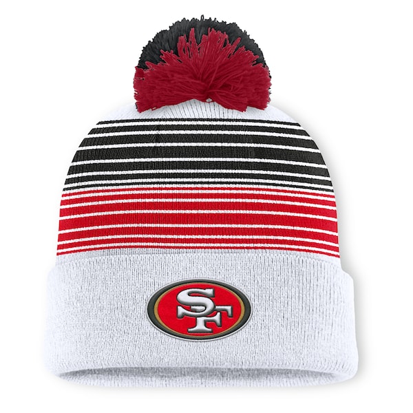 Men's Fanatics White San Francisco 49ers Ghost Cuffed Knit Hat with Pom