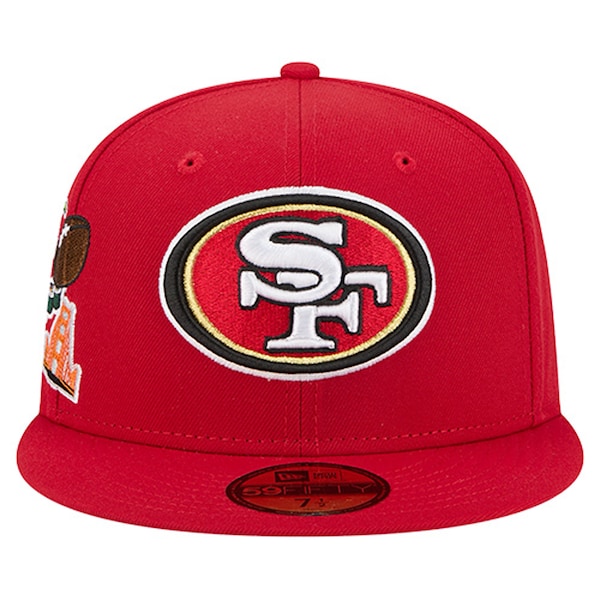 Men's New Era  Scarlet San Francisco 49ers Group Chat 59FIFTY Fitted Hat