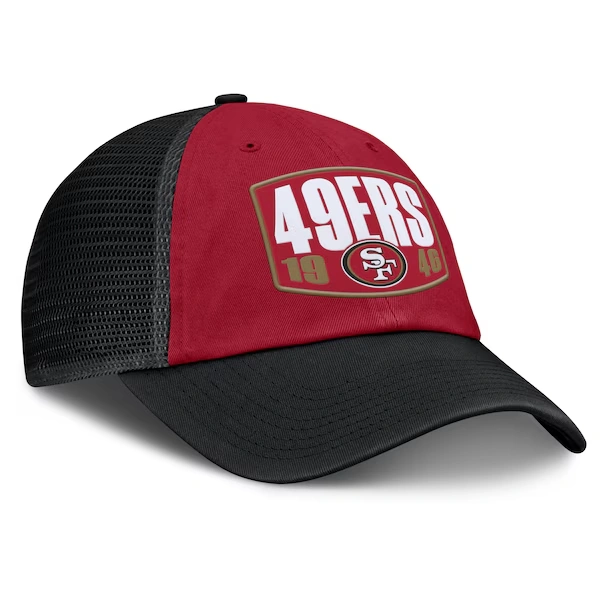 Men's Fanatics Scarlet/Black San Francisco 49ers Franchise Trucker Adjustable Hat