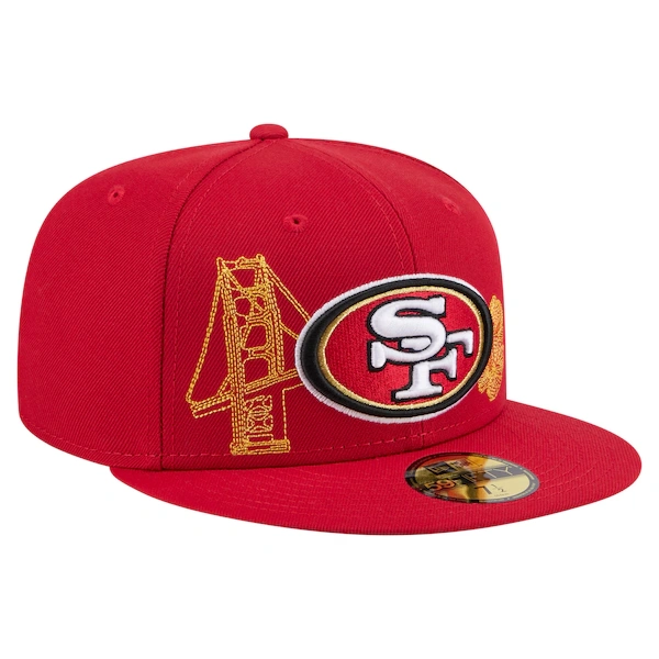 Men's New Era Scarlet San Francisco 49ers State Stitch 59FIFTY Fitted Hat 4 Men's New Era Scarlet San Francisco 49ers State Stitch 59FIFTY Fitted Hat