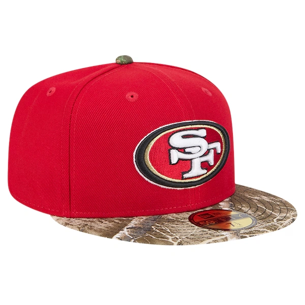 Men's New Era Scarlet San Francisco 49ers Active Two-Tone Camo 59FIFTY Fitted Hat