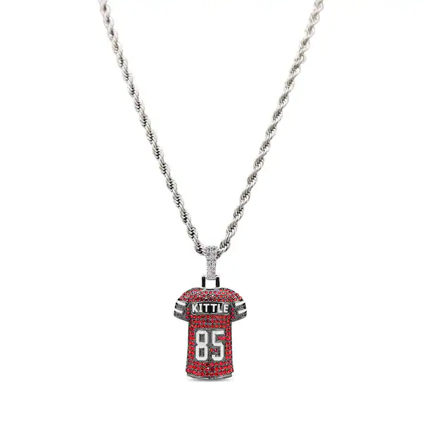GLD San Francisco 49ers 14K White Gold Jersey Logo Pendant & 20\" Rope Chain