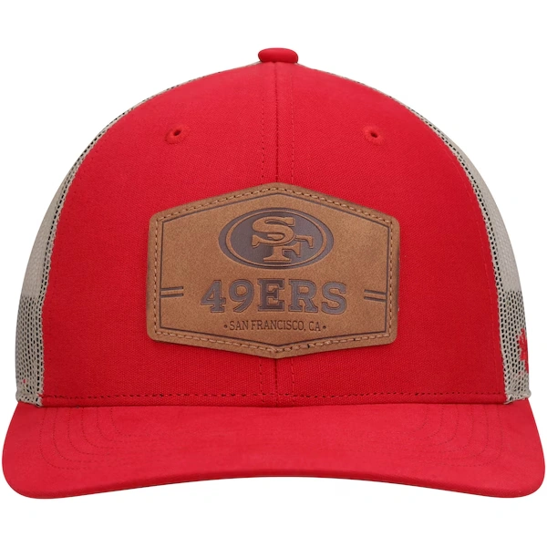 Men's '47 Scarlet/Natural San Francisco 49ers Rawhide Trucker Adjustable Hat