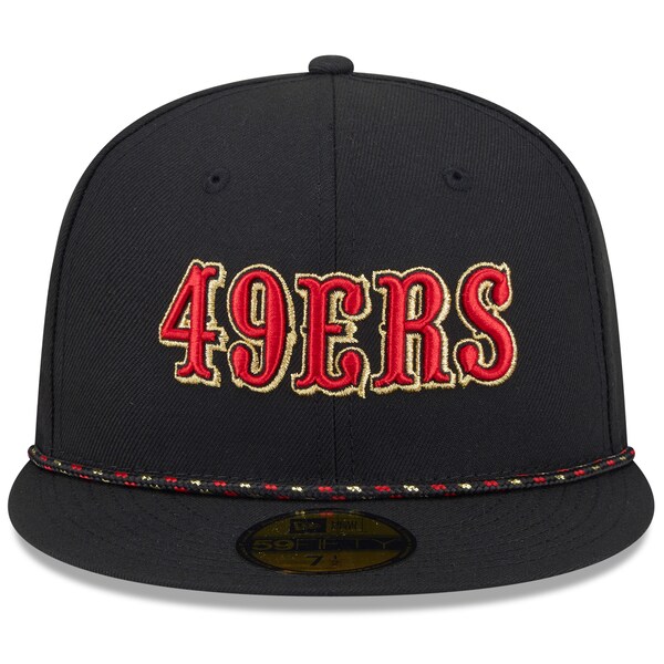 Men's New Era  Black San Francisco 49ers 2025 Rivalries Collection Sideline Rope 59FIFTY Fitted Hat