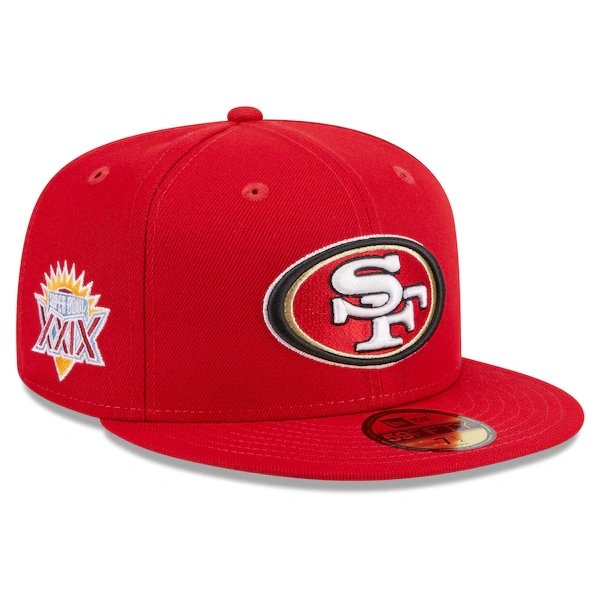 Men's New Era Scarlet San Francisco 49ers Main Patch 59FIFTY Fitted Hat