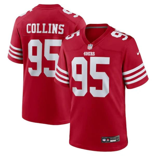 Men's Nike Alfred Collins  Scarlet San Francisco 49ers Team Game Jersey