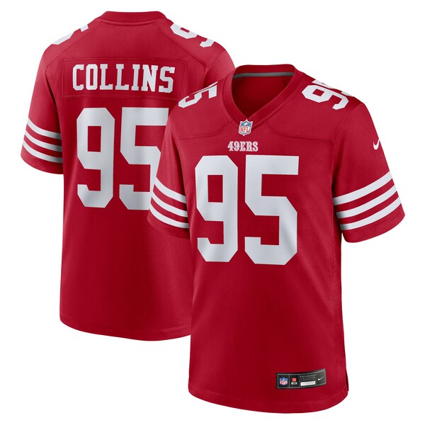 Men's Nike Alfred Collins  Scarlet San Francisco 49ers Team Game Jersey
