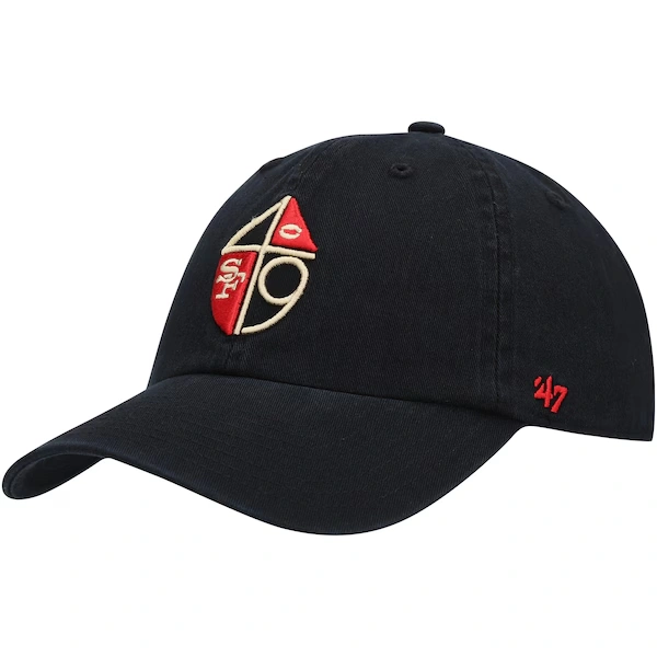 Men's '47 Black San Francisco 49ers Clean Up Adjustable Hat