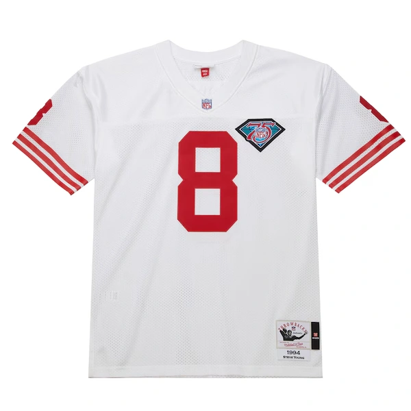 Men's Mitchell & Ness Steve Young White San Francisco 49ers 1994 Authentic Throwback Retired Player Jersey