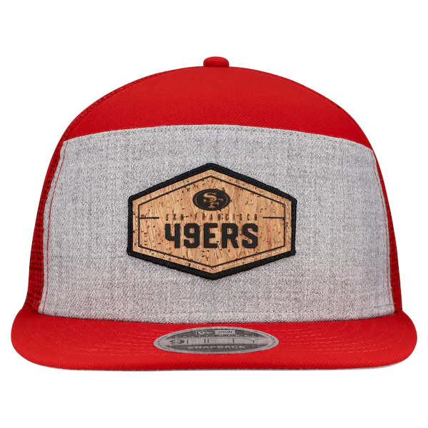 Men's New Era  Gray/Scarlet San Francisco 49ers Cork Split Panel 9FIFTY Trucker Snapback Hat