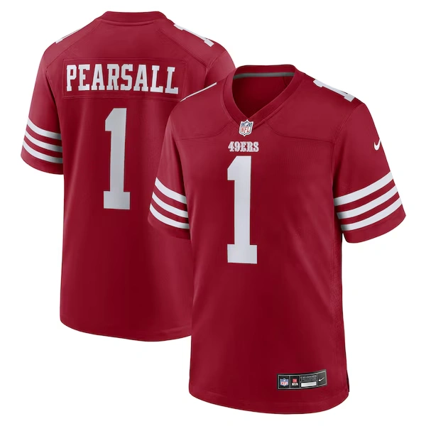 Men's Nike Ricky Pearsall  Scarlet San Francisco 49ers Team Game Jersey