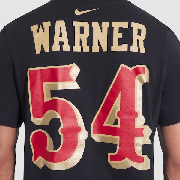Men's Nike Fred Warner Black San Francisco 49ers 2025 Rivalries Collection Player Name & Number T-Shirt